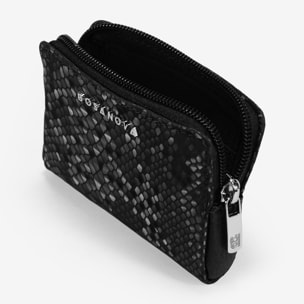 Monedero negro con estampado