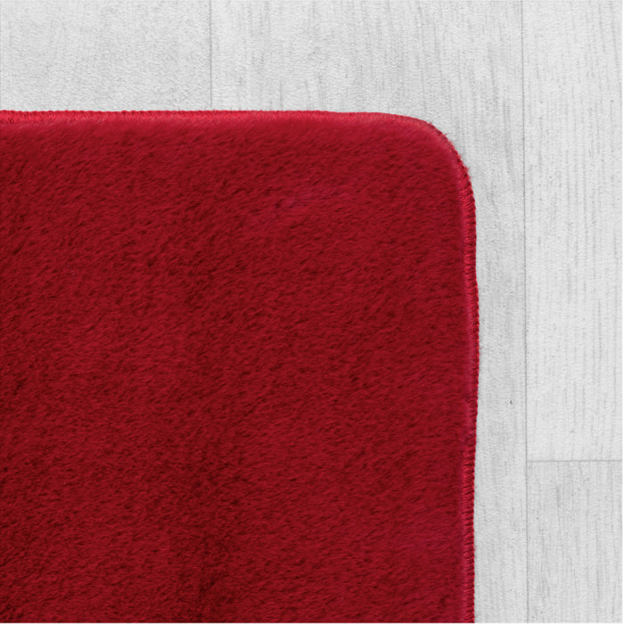 ALBA - Tapis doux rouge à poils courts