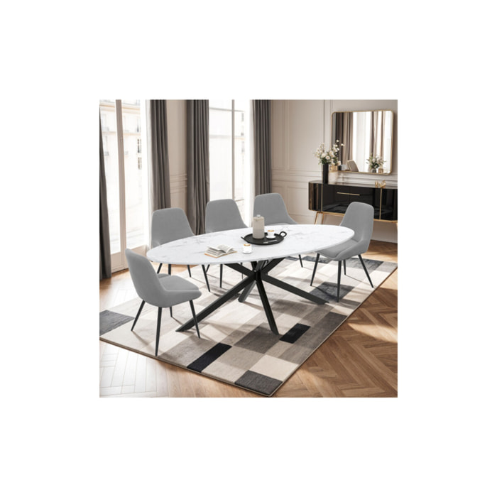 Table repas ovale pieds spider