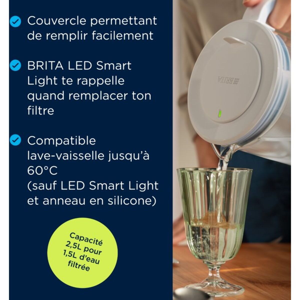 Carafe filtrante BRITA en verre Model One + 1 cartouche Maxtra Pro