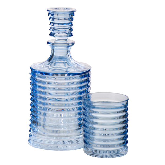 J-Line Carafe Cotelé - verre - bleu clair