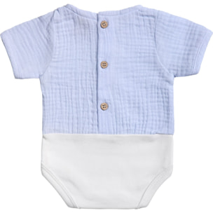 Body bebé manga corta bambula botones
