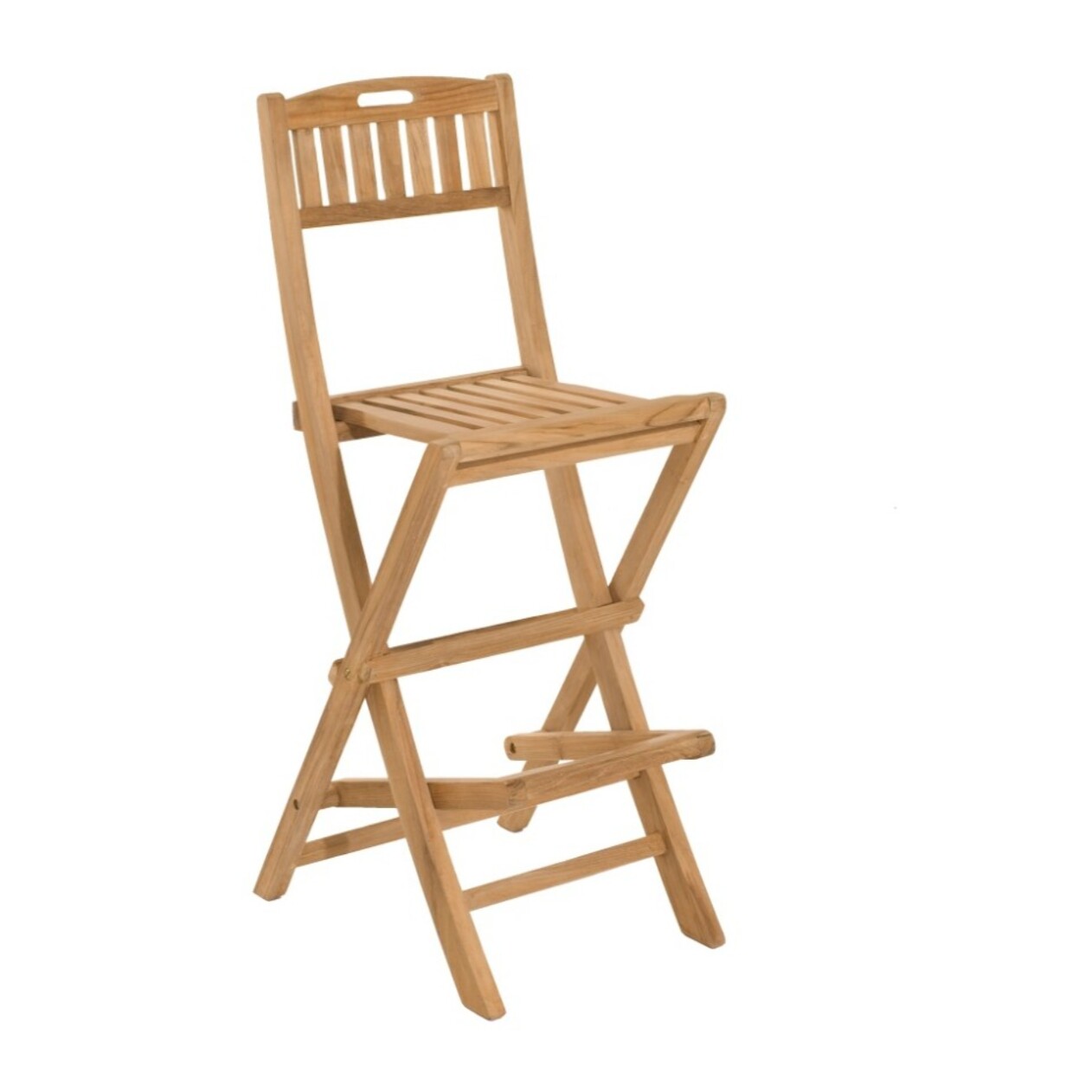 FUN - Chaise pliante de bar jardin en bois Teck