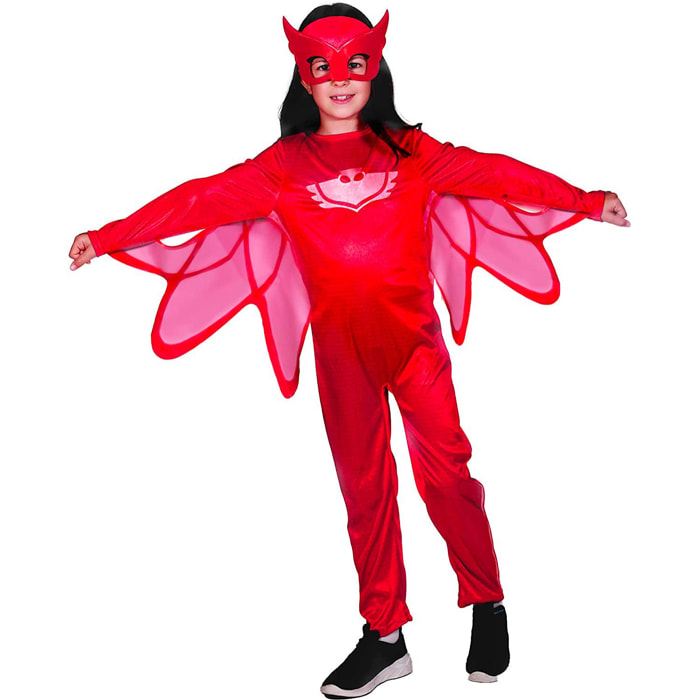 Gufetta Owlette Costume Maschera Carnevale Travestimento PJ Masks Rosso Bambina