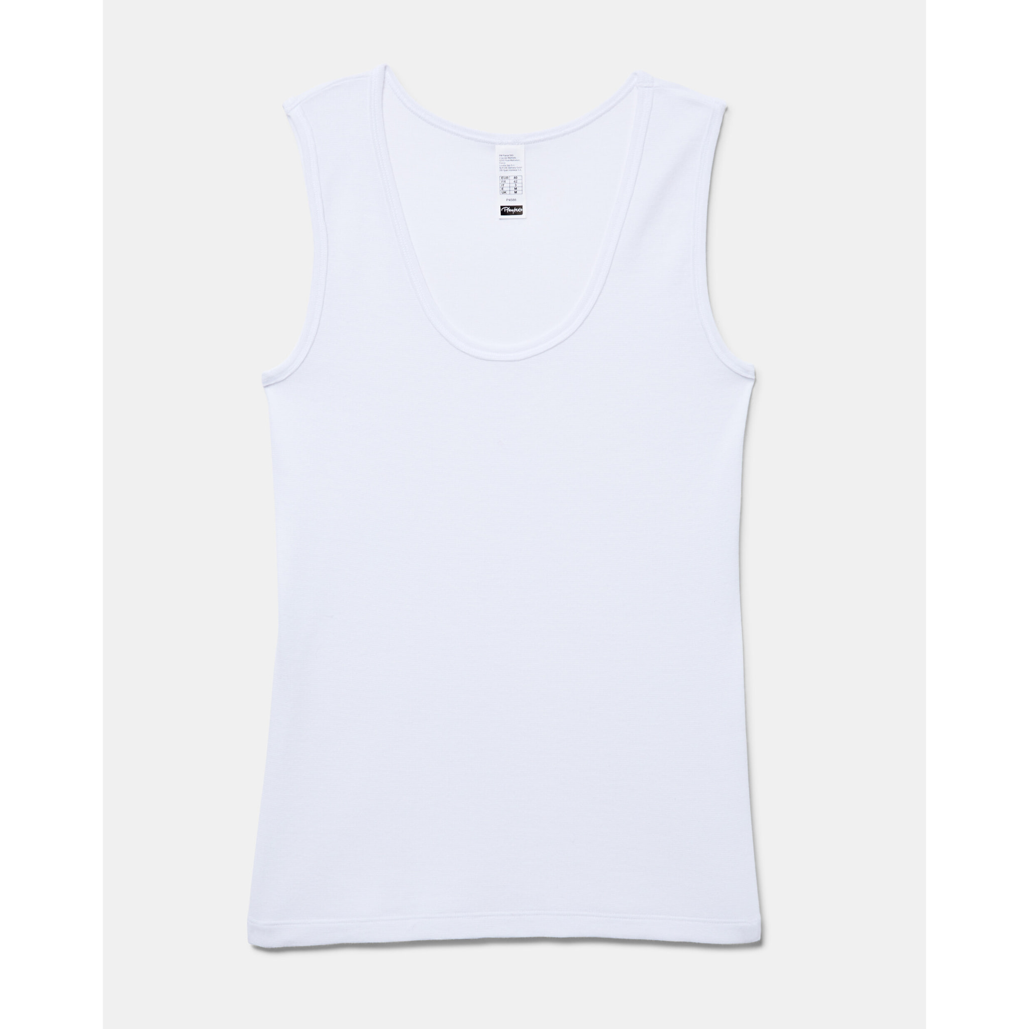 Camiseta de tirantes anchos de patrón básico con escote redondo ligeramente escotado