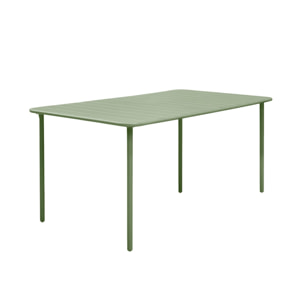 Table de jardin métal + 2 fauteuils et 4 chaises. vert. acier traitement anti rouille