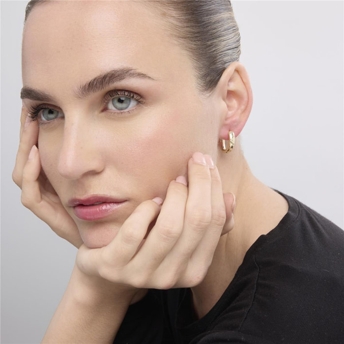 Pendientes acabado oro amarillo de 18k y Circonita Brillante