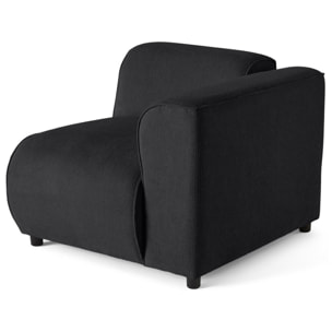 Suaro - Module d'assise d'angle droit en tissu texturé - Noir
