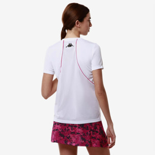 Maglie gioco Kappa Donna Kombat Padel Fitasi Bianco