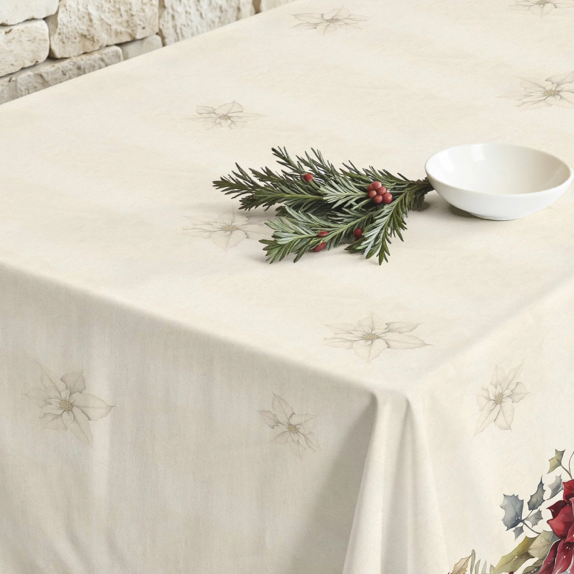 Nappe anti-taches Holiday ponsettia 1225