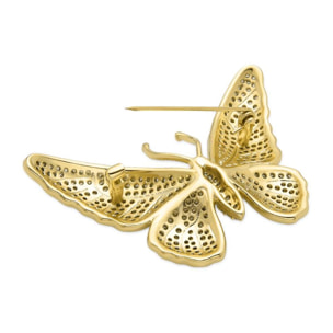 Broche con Circonita Brillante acabado oro 18k