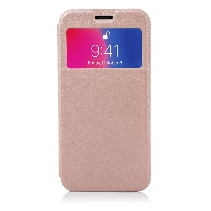 FUNDA LIBRO CON VENTANA CIERRE MAGNÉTICO IPHONE X