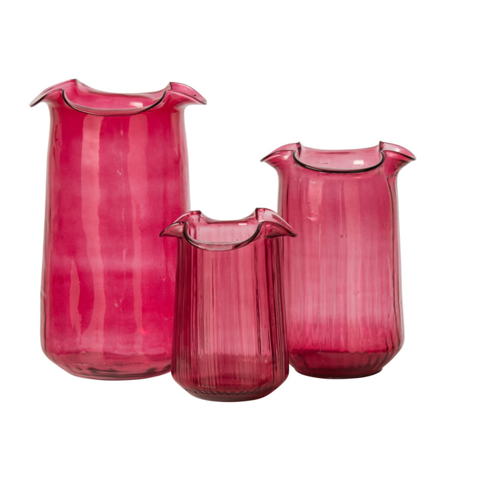 J-Line vase - verre - fuchsia - large