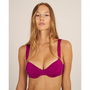 Top de bikini con aro en tejido satinado