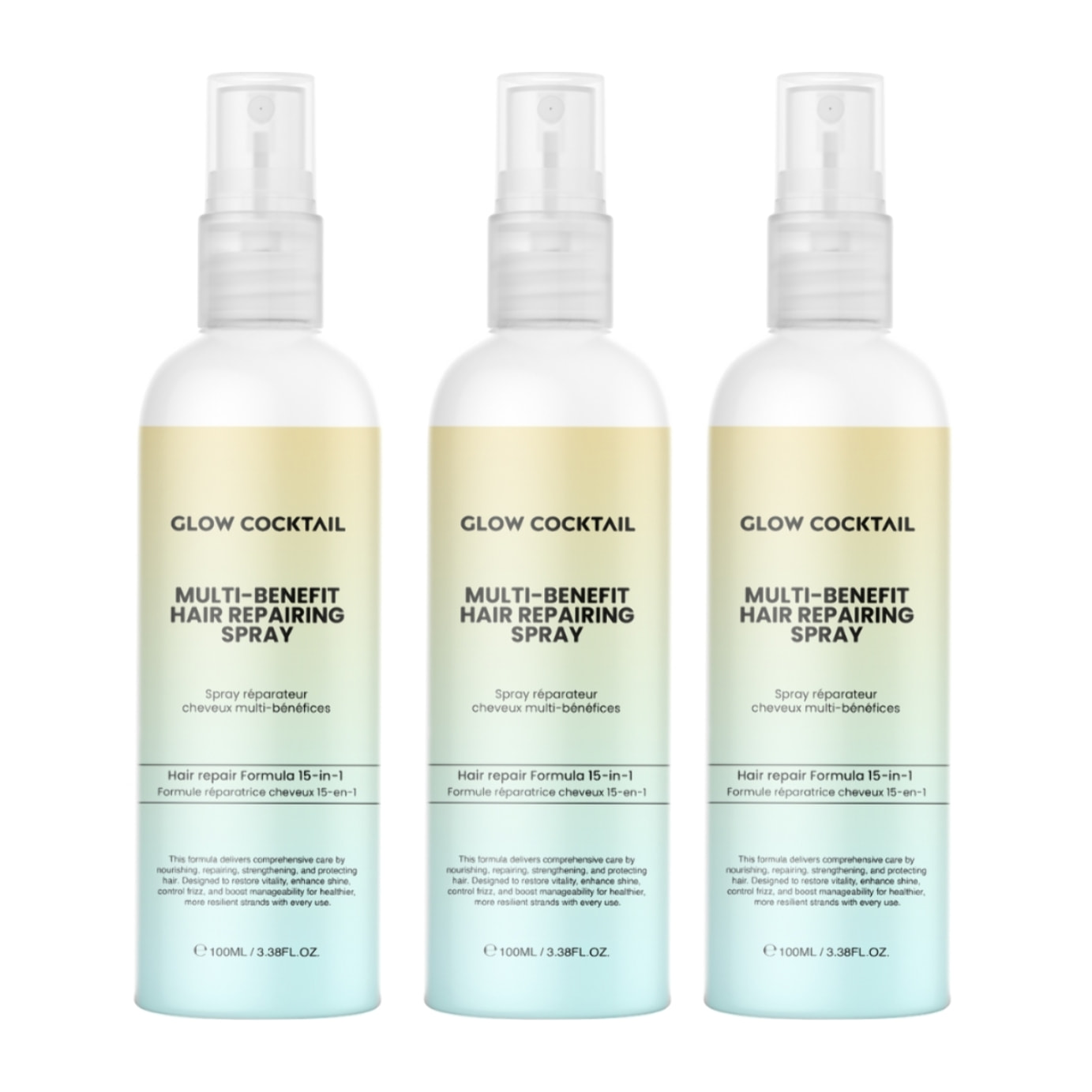 Trío de sprays reparadores capilares multiusos