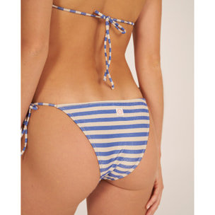 Braga de bikini con lazos y estampado de rayas