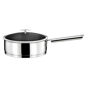 Elysée - Padella 24cm acciaio inox con coperchio universale