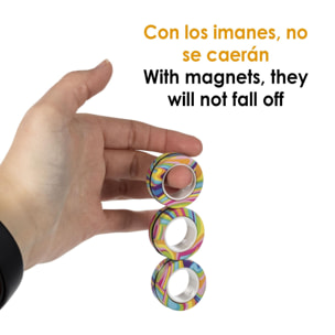 Magnetic Fidget Rings, anillos magnéticos de diseño exclusivo. Juguete antiestrés, ansiedad, concentración.