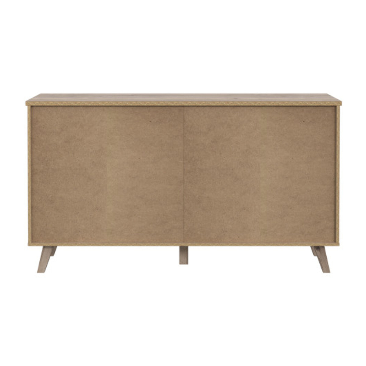 Commode 6 tiroirs effet bois chêne naturel et blanc mat - WANDA