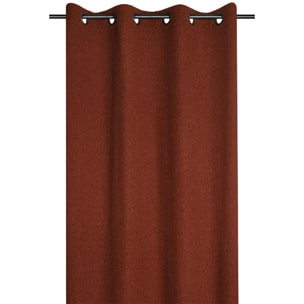 Rideau à oeillets doux  - Effet bouclette - Brique