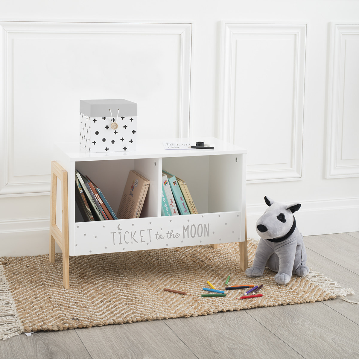 Bibliothèque enfant blanc H40cm