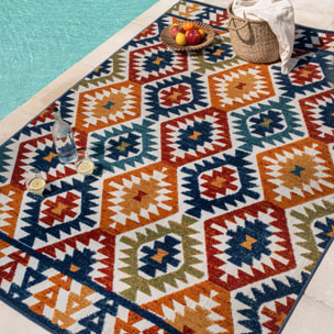 Cabana - Tapis d'extérieur multicolore avec motif à relief