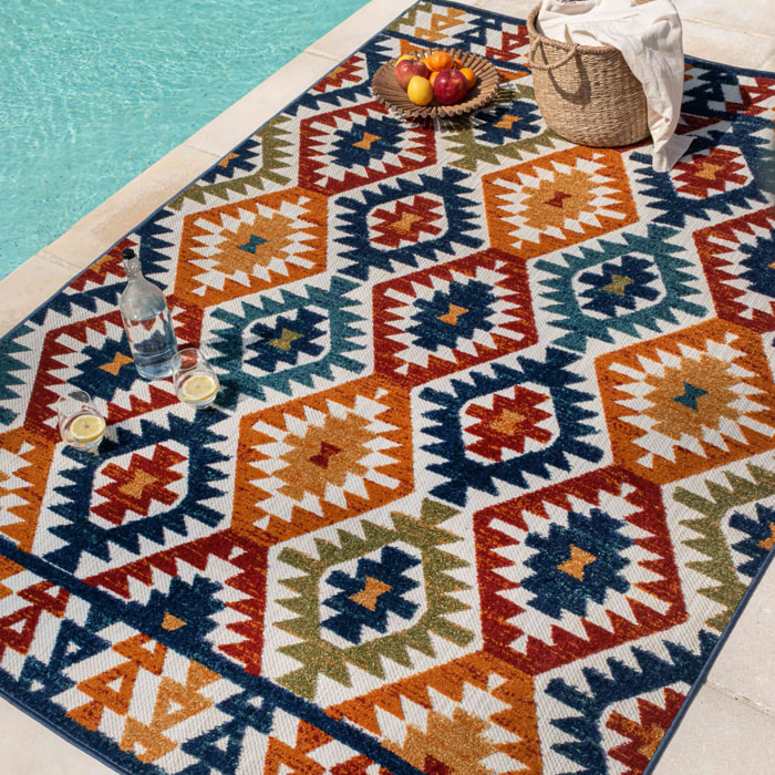 Cabana - Tapis d'extérieur multicolore avec motif à relief