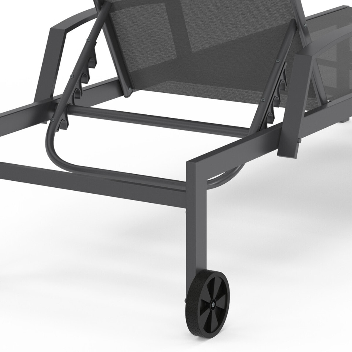 Transats inclinables Bornéo 5 positions avec tablette - lot de 2