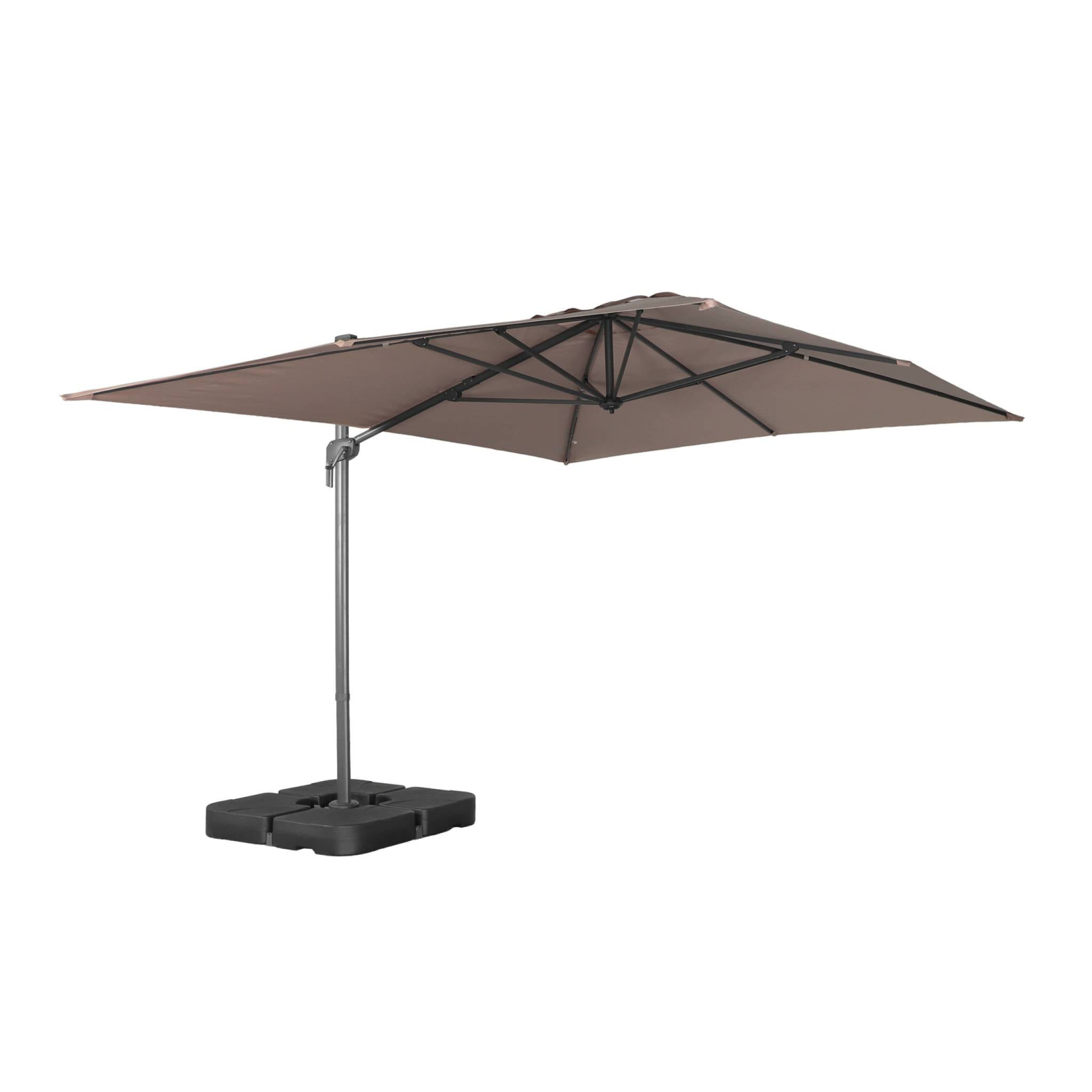 Parasol déporté rectangulaire 3x4m + dalles à lester 50x50cm ANTIBES + DALLES