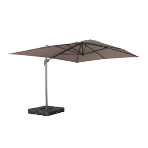 Parasol déporté rectangulaire 3x4m + dalles à lester 50x50cm ANTIBES + DALLES