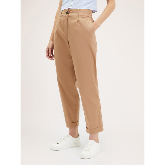 Motivi - Pantalón holgado de algodón - Beige