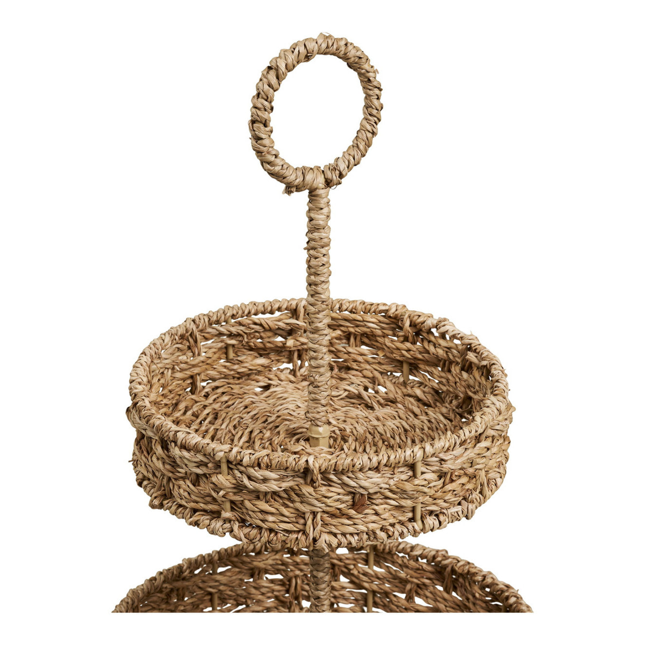 Vassoio Rifbjerg a 2 ripiani in seagrass naturale intrecciato ø25 cm