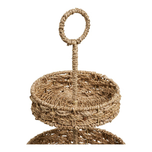 Vassoio Rifbjerg a 2 ripiani in seagrass naturale intrecciato ø25 cm