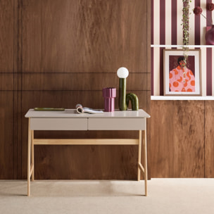 Bureau décor bois 2 tiroirs TOMMY