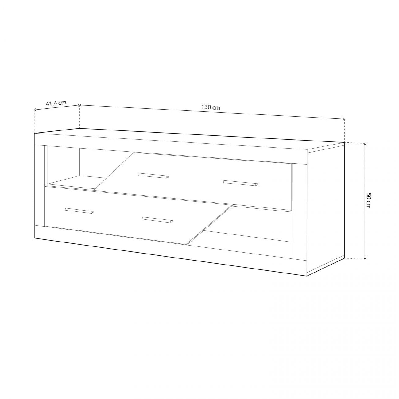 Módulo bajo Nuka 2 cajones Cambria - Blanco