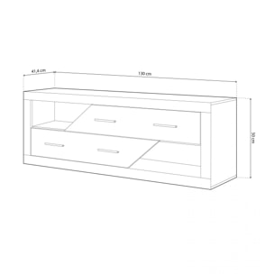 Módulo bajo Nuka 2 cajones Cambria - Blanco
