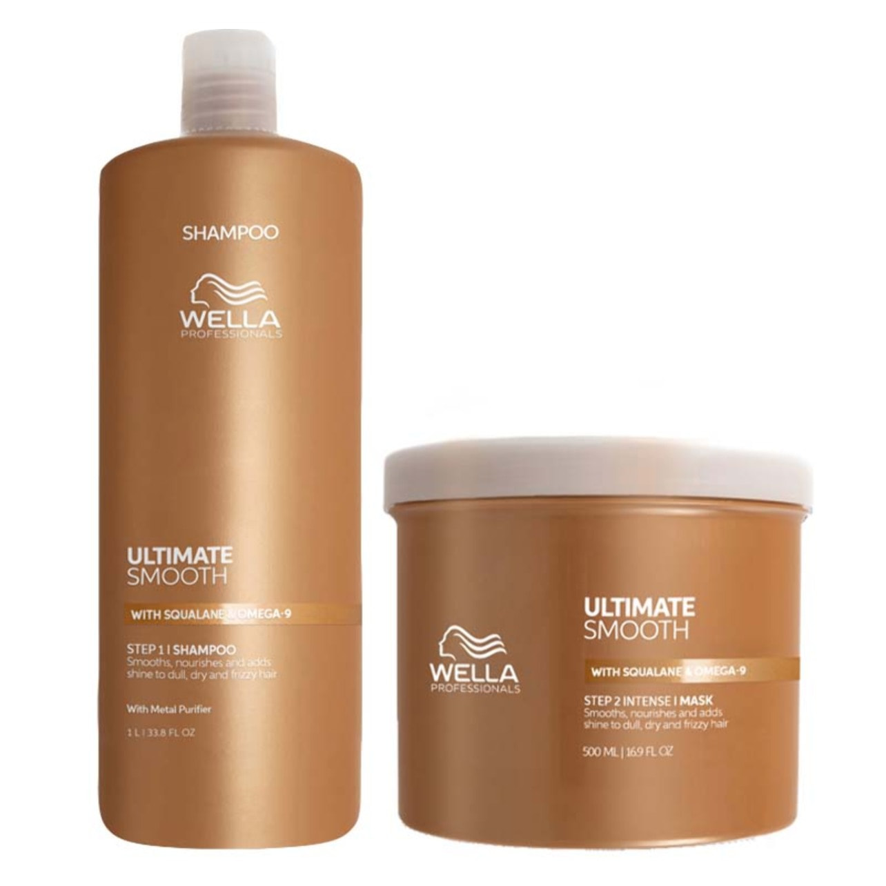 WELLA PROFESSIONALS Kit Ultimate Smooth Step 1 Shampoo 1000ml + Step 2 Intense Mask 500ml