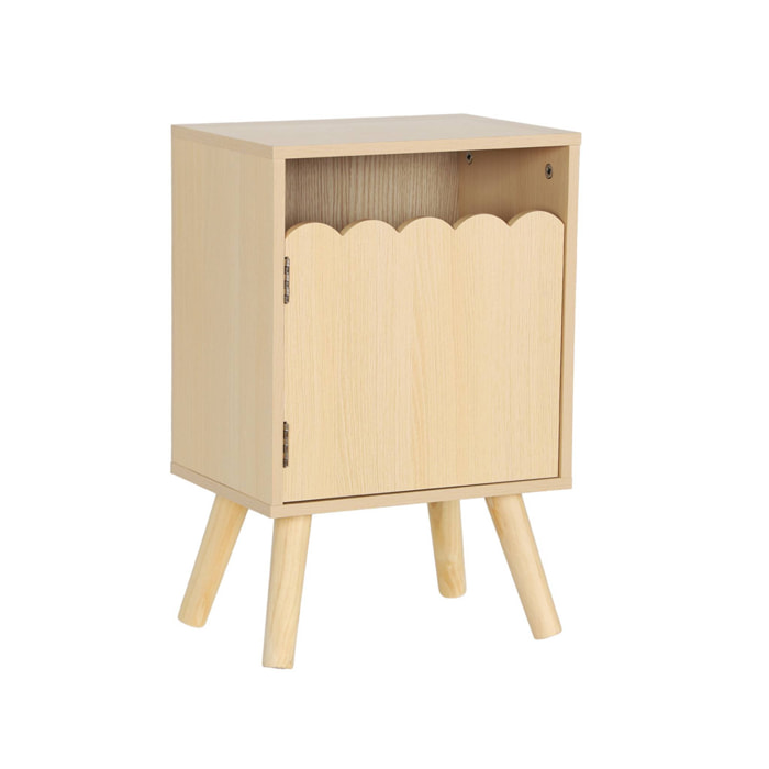 Table de chevet enfant décor bois 1 porte AZUR