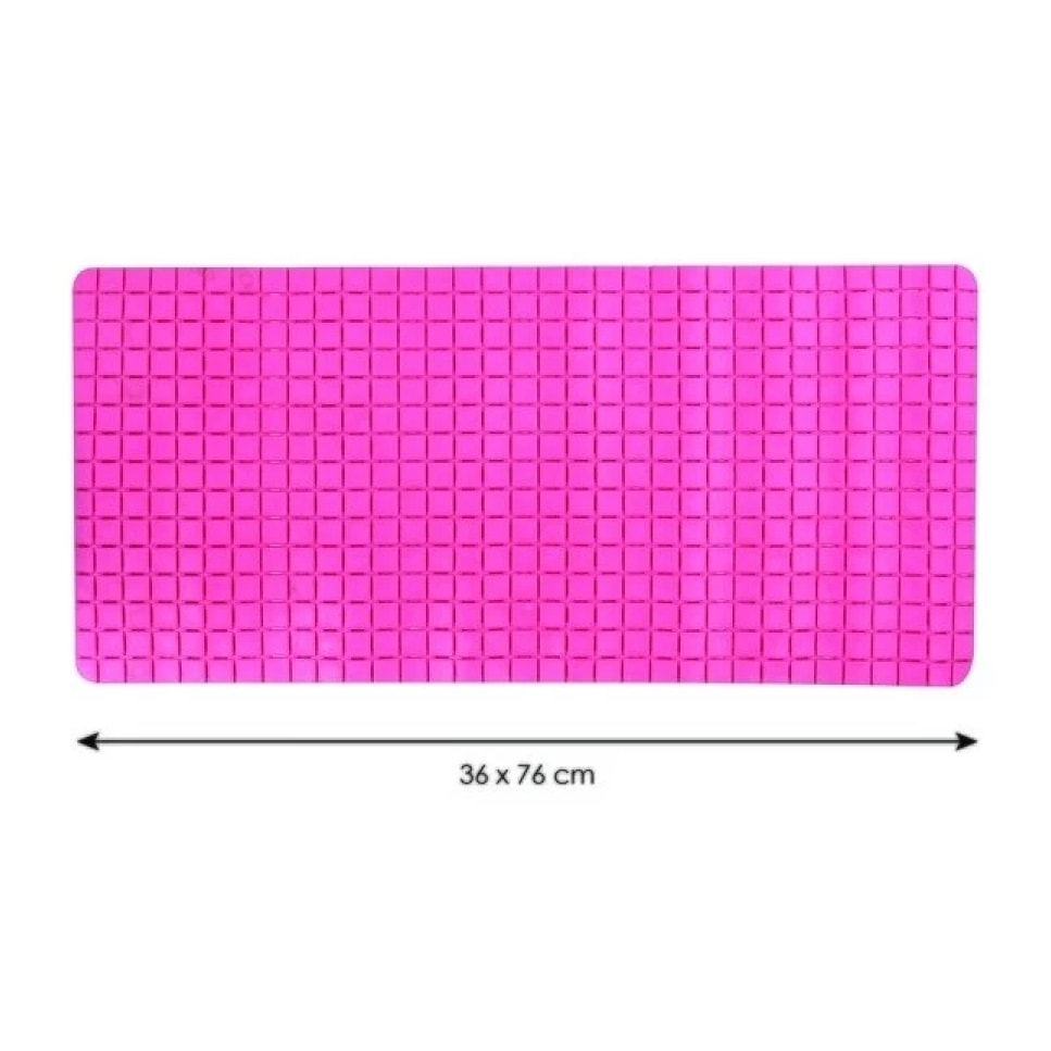 Tapis Fond de baignoire antidérapant Caoutchouc QUADRO 36x76Cm Rose Fuschia MSV