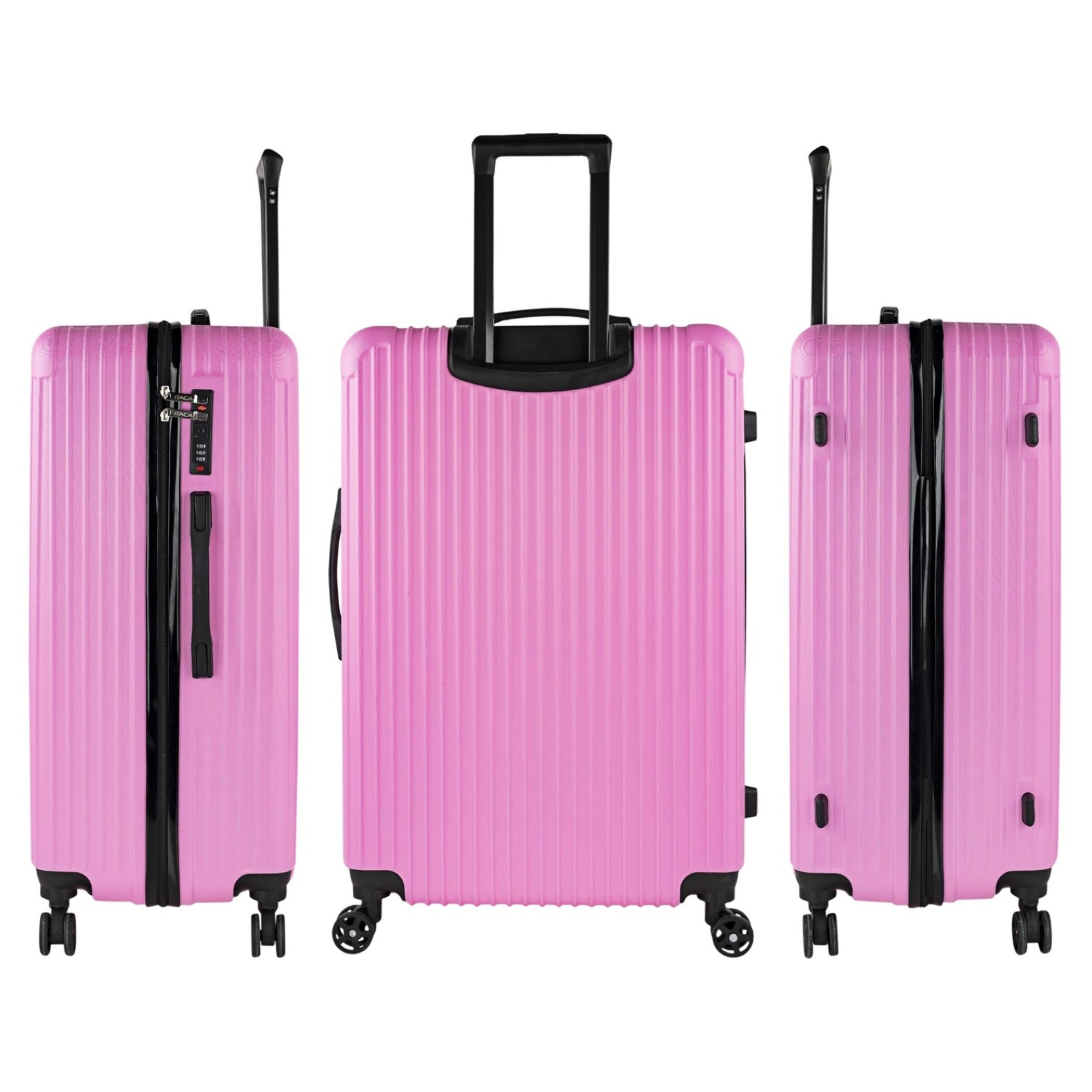 Juego De Maletas Rígidas Abs Itaca Ness Fucsia