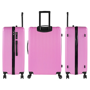 Juego De Maletas Rígidas Abs Itaca Ness Fucsia