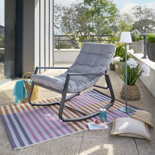 Fauteuil à bascule de jardin "Felinio" gris