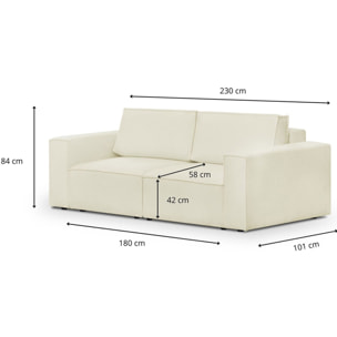 Canapé modulable 3 places en tissu bouclé - Harper Mod