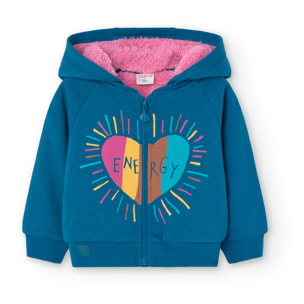 Chaqueta felpa de bebé niña