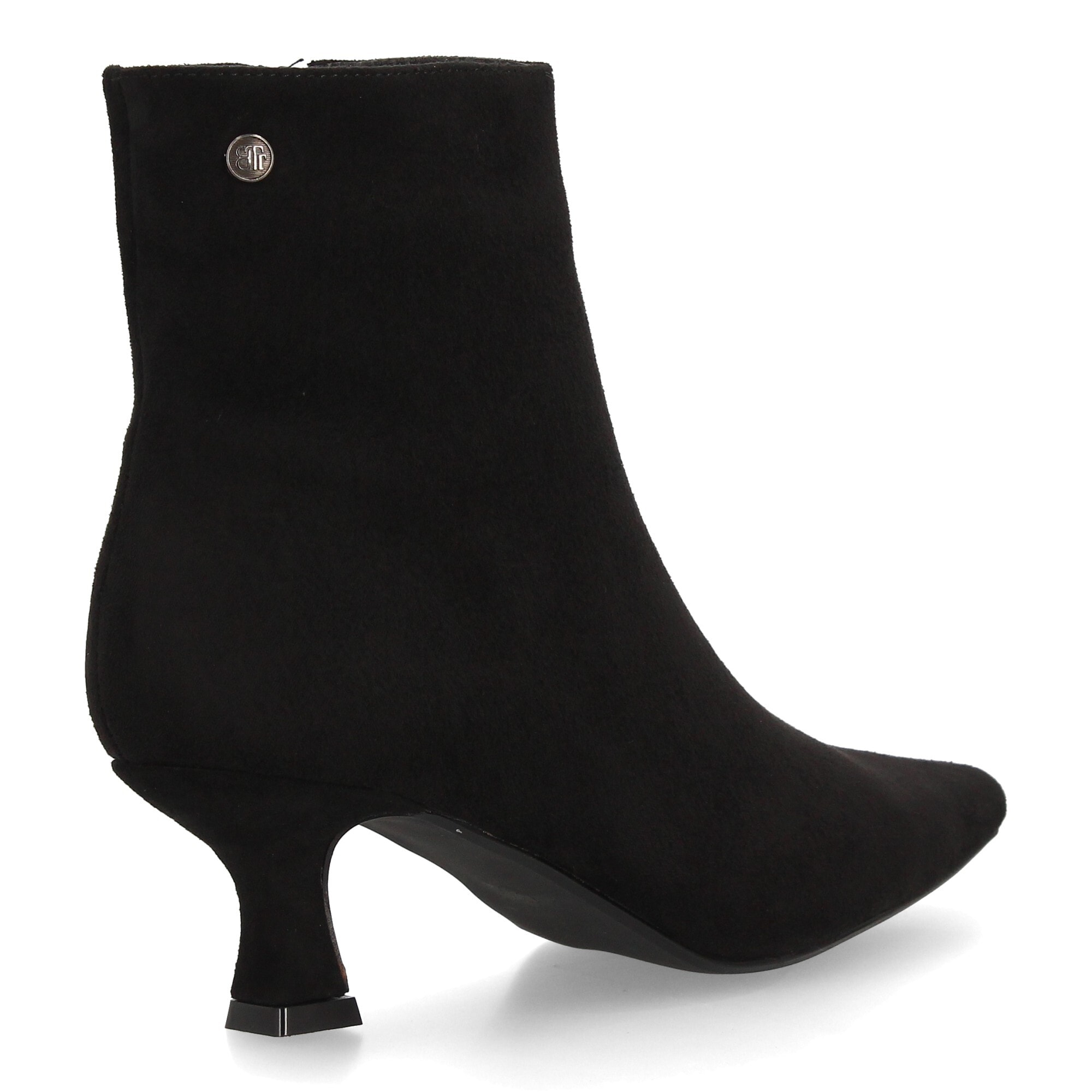Botín elegante de tacón bajo con cremallera para mujer.