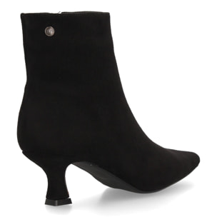 Botín elegante de tacón bajo con cremallera para mujer.