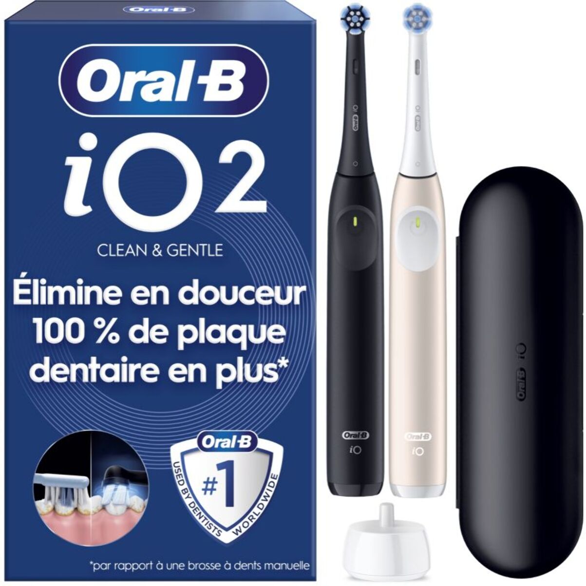 Brosse à dents électrique ORAL-B iO2 Duo Noir et Rose