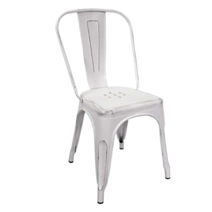 Sedia New Bristol Vacchetti in ferro bianco antico cm43x43h45/84