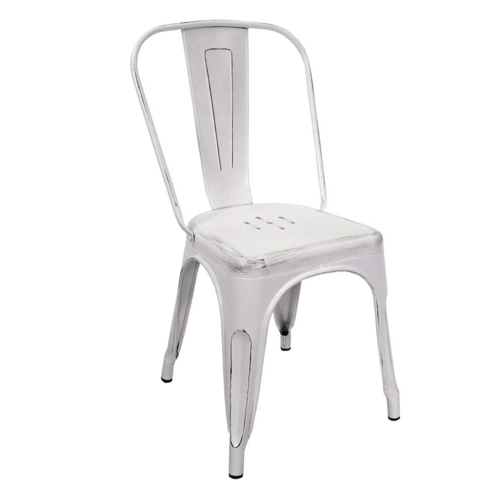 Sedia New Bristol Vacchetti in ferro bianco antico cm43x43h45/84