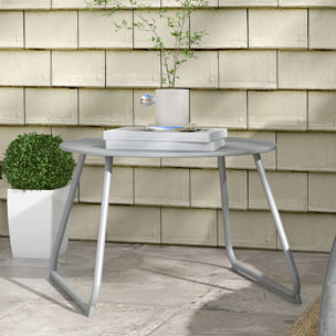 Table basse de jardin ronde Ø 60 cm métal époxy gris